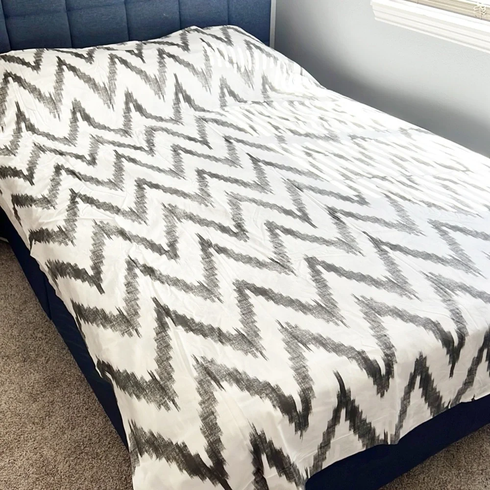 Two Twins Duvet Chevron-motif bedding from Dwell, West Elm